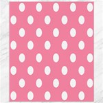 Polka Dots - White on Flamingo Pink Canvas 8  x 10 
