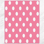 Polka Dots - White on Flamingo Pink Canvas 11  x 14 