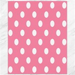 Polka Dots - White on Flamingo Pink Canvas 16  x 20 