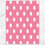 Polka Dots - White on Flamingo Pink Canvas 18  x 24 