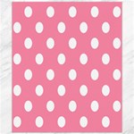 Polka Dots - White on Flamingo Pink Canvas 20  x 24 