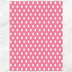 Polka Dots - White on Flamingo Pink Canvas 36  x 48 