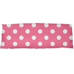 Polka Dots - White on Flamingo Pink Body Pillow Case (Dakimakura) (One Side)