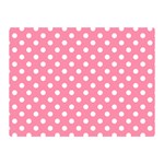 Polka Dots - White on Flamingo Pink Double Sided Flano Blanket (Mini)