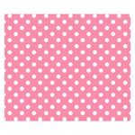 Polka Dots - White on Flamingo Pink Double Sided Flano Blanket (Small)