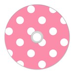 Polka Dots - White on Flamingo Pink CD Wall Clock