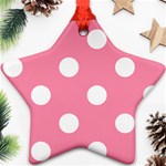 Polka Dots - White on Flamingo Pink Ornament (Star)