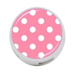 Polka Dots - White on Flamingo Pink 4-Port USB Hub (Two Sides)