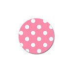 Polka Dots - White on Flamingo Pink Golf Ball Marker (10 pack)