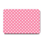 Polka Dots - White on Flamingo Pink Small Doormat