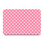 Polka Dots - White on Flamingo Pink Plate Mat