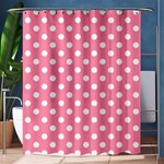 Polka Dots - White on Flamingo Pink Shower Curtain 60  x 72  (Medium)