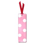 Polka Dots - White on Flamingo Pink Small Book Mark