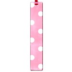 Polka Dots - White on Flamingo Pink Large Book Mark