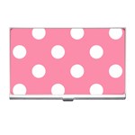 Polka Dots - White on Flamingo Pink Business Card Holder