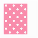 Polka Dots - White on Flamingo Pink Small Garden Flag (Two Sides)
