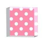 Polka Dots - White on Flamingo Pink 4 x 4  Acrylic Photo Block