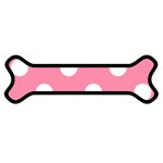 Polka Dots - White on Flamingo Pink Magnet (Dog Bone)