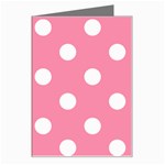 Polka Dots - White on Flamingo Pink Greeting Card