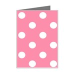 Polka Dots - White on Flamingo Pink Mini Greeting Card