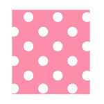 Polka Dots - White on Flamingo Pink Greeting Card 4.5  x 6 