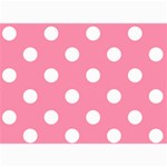 Polka Dots - White on Flamingo Pink 5  x 7  Photo Cards