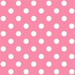 Polka Dots - White on Flamingo Pink ScrapBook Page 8  x 8 