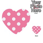 Polka Dots - White on Flamingo Pink Multi-purpose Cards (Heart)