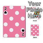 Polka Dots - White on Flamingo Pink Playing Cards 54 Designs