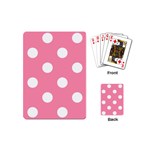 Polka Dots - White on Flamingo Pink Playing Cards (Mini)