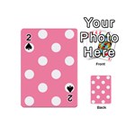 Polka Dots - White on Flamingo Pink Playing Cards 54 (Mini)