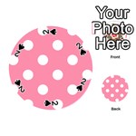 Polka Dots - White on Flamingo Pink Playing Cards 54 (Round)