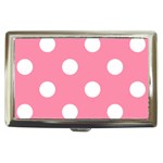 Polka Dots - White on Flamingo Pink Cigarette Money Case