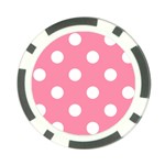 Polka Dots - White on Flamingo Pink Poker Chip Card Guard