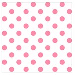 Polka Dots - Flamingo Pink on White Large Satin Scarf (Square)