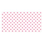 Polka Dots - Flamingo Pink on White Satin Shawl