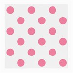 Polka Dots - Flamingo Pink on White Medium Glasses Cloth (2 Sides)