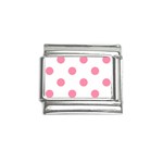 Polka Dots - Flamingo Pink on White Italian Charm (9mm)