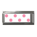 Polka Dots - Flamingo Pink on White Superlink Italian Charm (9mm)