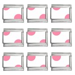 Polka Dots - Flamingo Pink on White 9mm Italian Charm (9 pack)