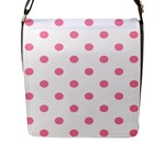 Polka Dots - Flamingo Pink on White Flap Closure Messenger Bag (L)