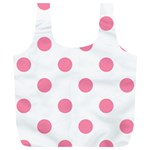 Polka Dots - Flamingo Pink on White Full Print Recycle Bag (XL)