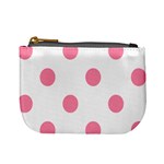 Polka Dots - Flamingo Pink on White Mini Coin Purse