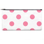Polka Dots - Flamingo Pink on White Pencil Case