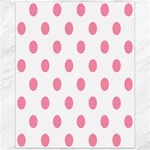 Polka Dots - Flamingo Pink on White Canvas 11  x 14 