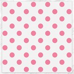 Polka Dots - Flamingo Pink on White Canvas 12  x 12 