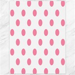 Polka Dots - Flamingo Pink on White Canvas 12  x 16 