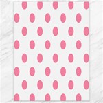 Polka Dots - Flamingo Pink on White Canvas 18  x 24 