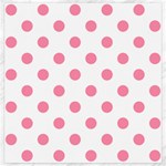 Polka Dots - Flamingo Pink on White Canvas 20  x 20 