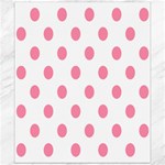 Polka Dots - Flamingo Pink on White Canvas 20  x 24 